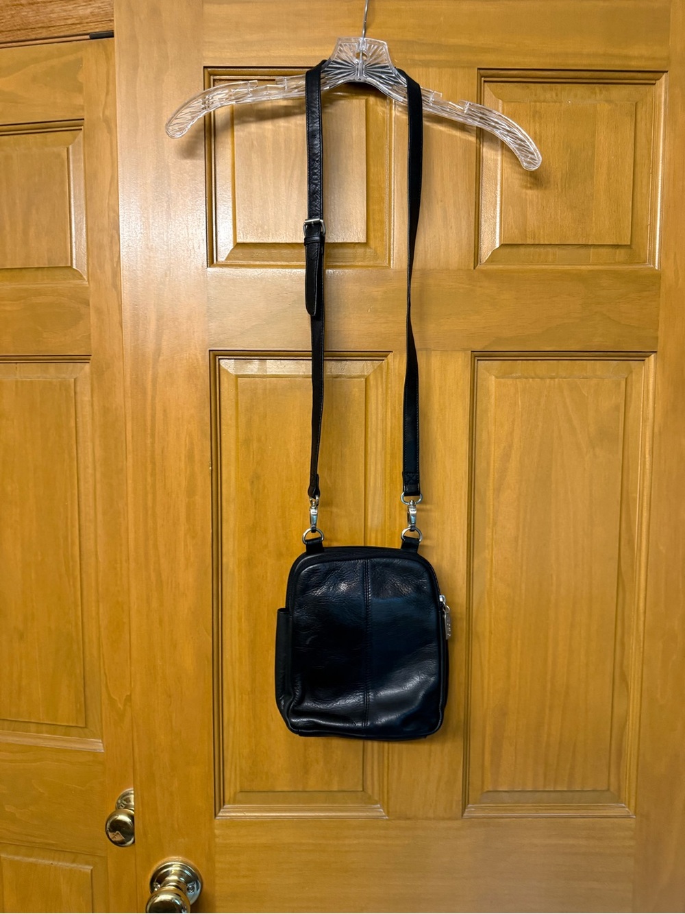 HOBO Black Leather Messenger Crossbody